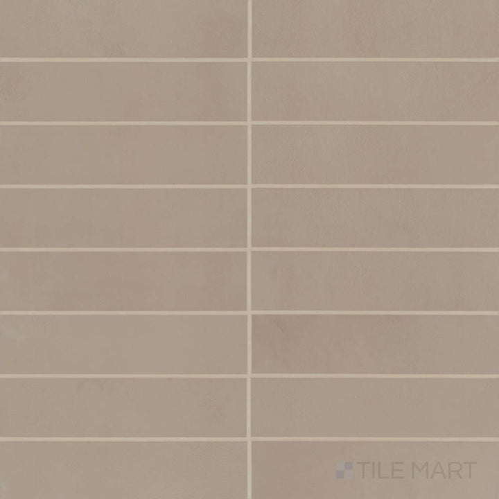 Overview of Sahara Taupe 3x12 matte porcelain tile, featuring earthy taupe coloring in a sleek and compact rectangular format.