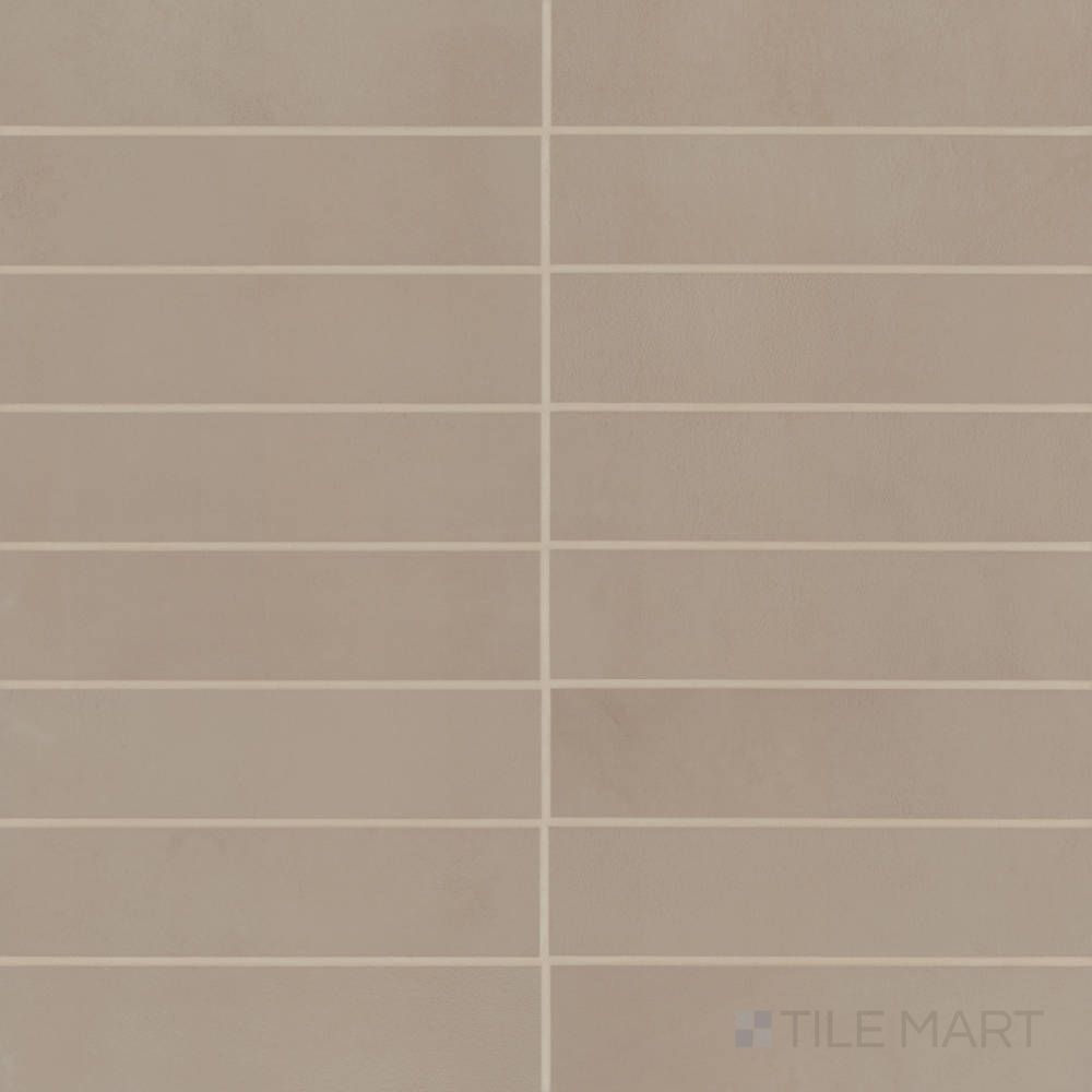 Overview of Sahara Taupe 3x12 matte porcelain tile, featuring earthy taupe coloring in a sleek and compact rectangular format.