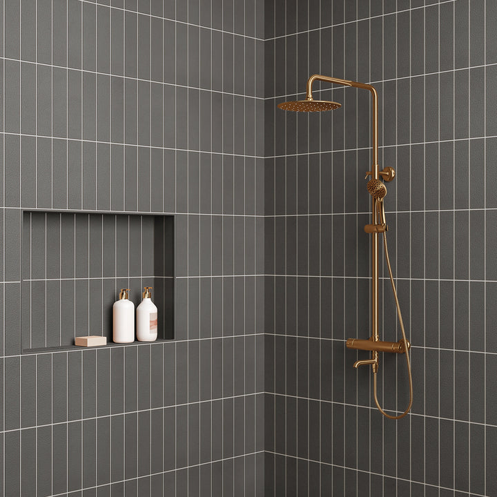 Sahara Dark Matte Porcelain showcased in a refined design space, adding depth and sophistication through its rich matte tone.