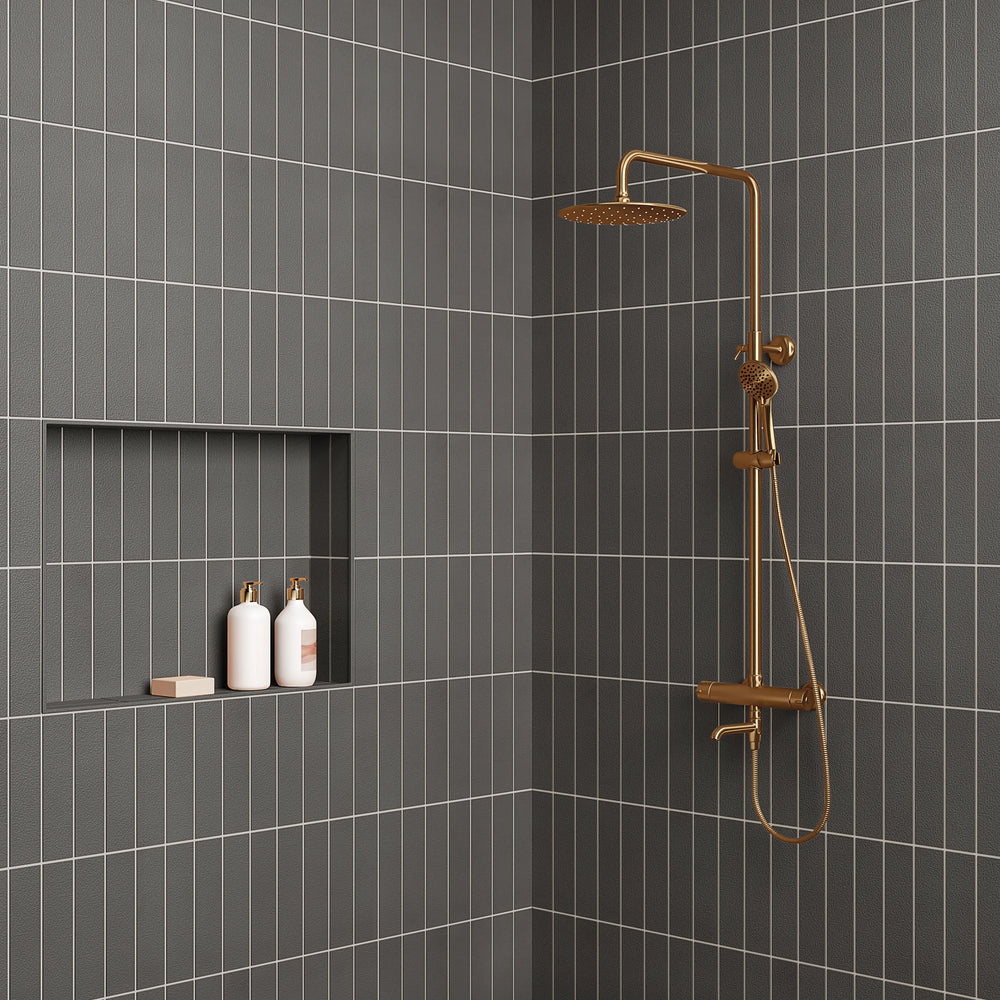 Sahara Dark Matte Porcelain showcased in a refined design space, adding depth and sophistication through its rich matte tone.