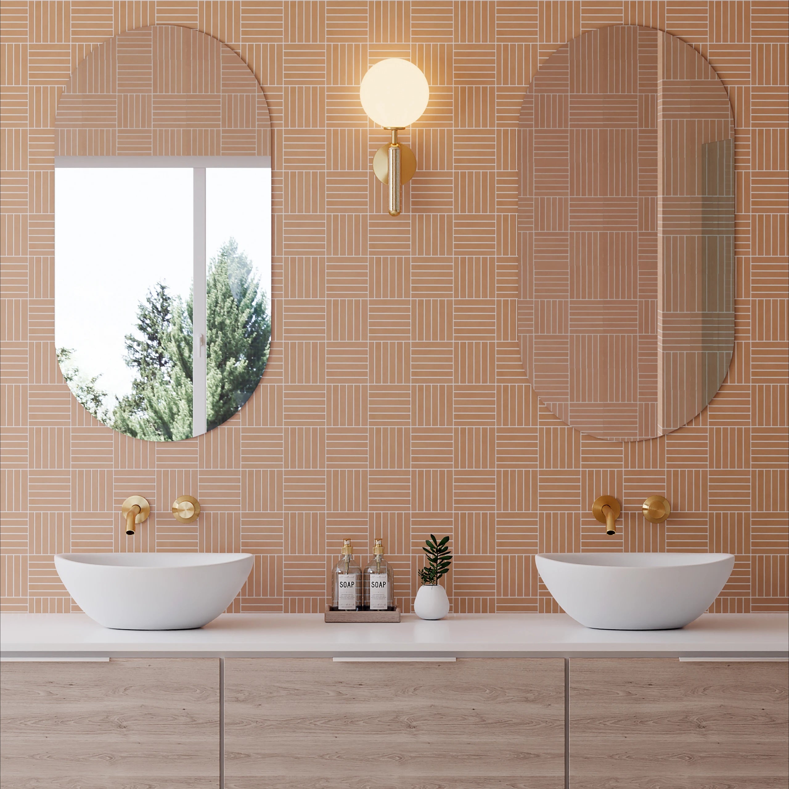 Sahara Cotto 5/8X4 Crosshatch Matte Porcelain Mosaic | Tilemart