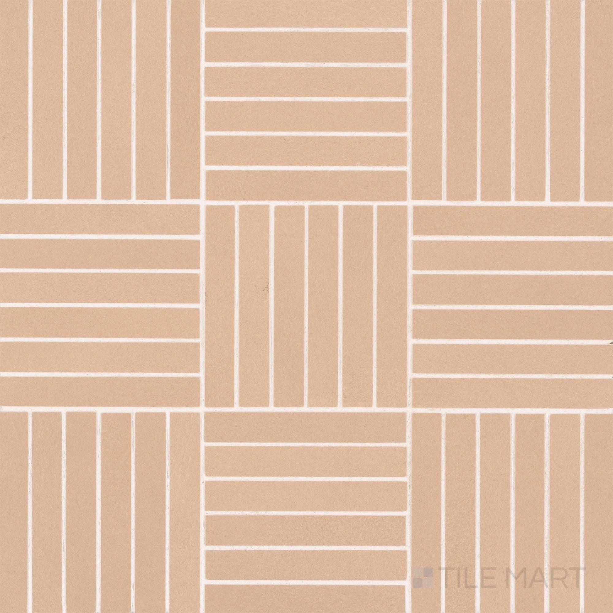 Sahara Rose 5/8X4 Crosshatch Matte Porcelain Mosaic | Tilemart
