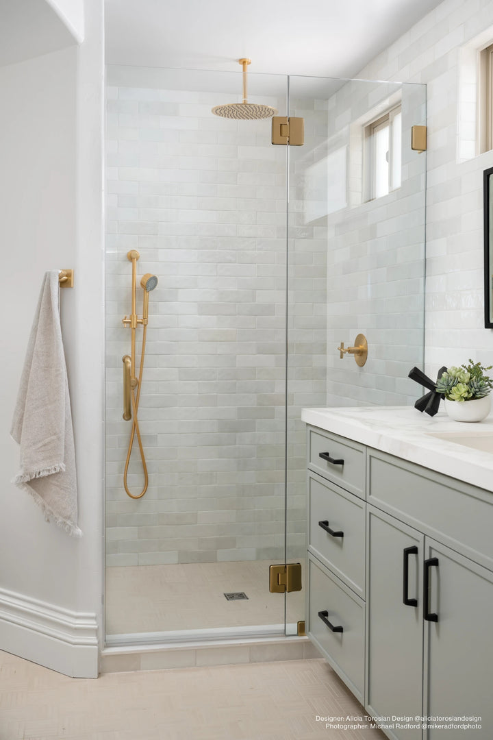 Neutral with texture, Sahara Ecru 5/8x4 crosshatch matte porcelain mosaic adds detail in a soft-toned surface layout.