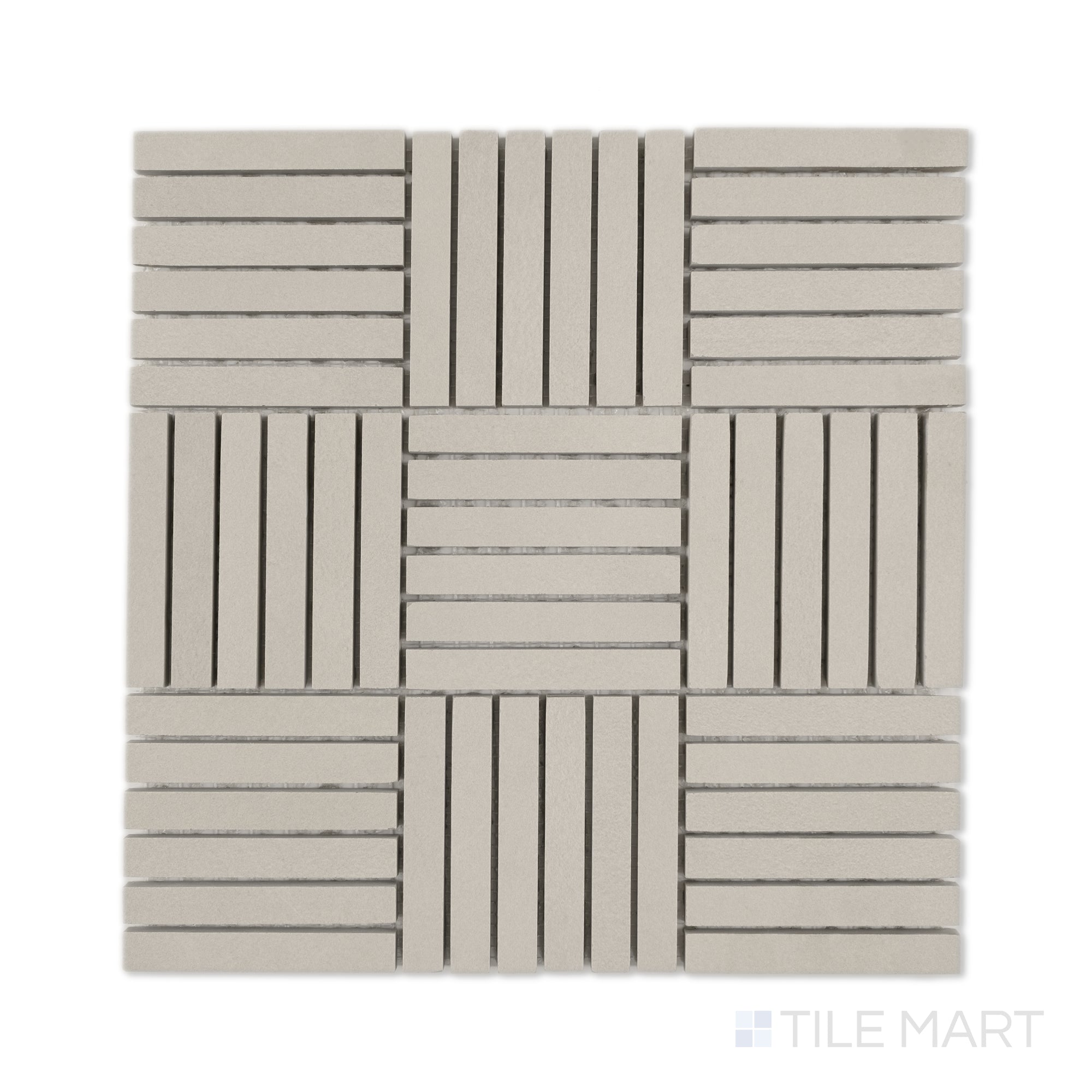 Sahara Grey 5/8X4 Crosshatch Matte Porcelain Mosaic | Tilemart