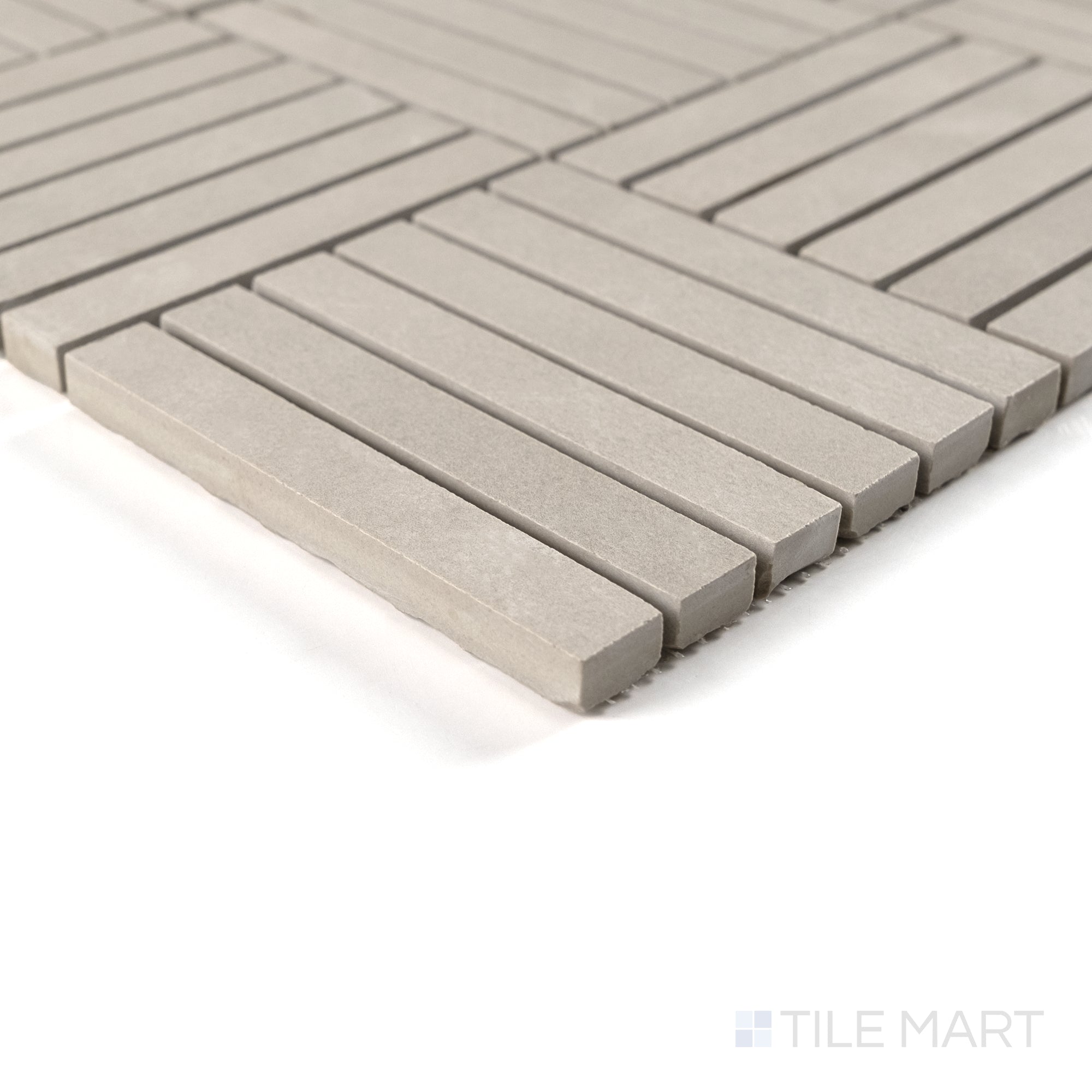 Sahara Grey 5/8X4 Crosshatch Matte Porcelain Mosaic | Tilemart
