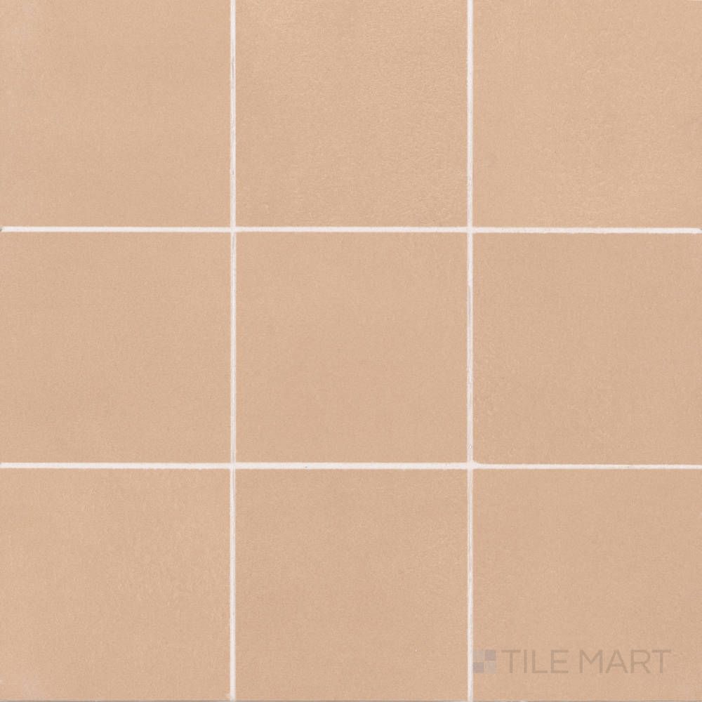 Full layout of Sahara Rose 4" square matte porcelain mosaic, featuring blush-toned stone color in a compact square tile design.