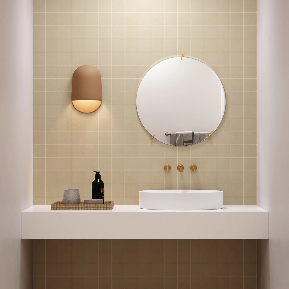 Sahara Ecru Square Matte Mosaic captured in a contemporary setting, revealing its light neutral tone and balanced elegance.