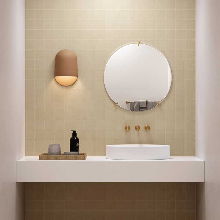 Sahara Ecru Square Matte Mosaic captured in a contemporary setting, revealing its light neutral tone and balanced elegance.