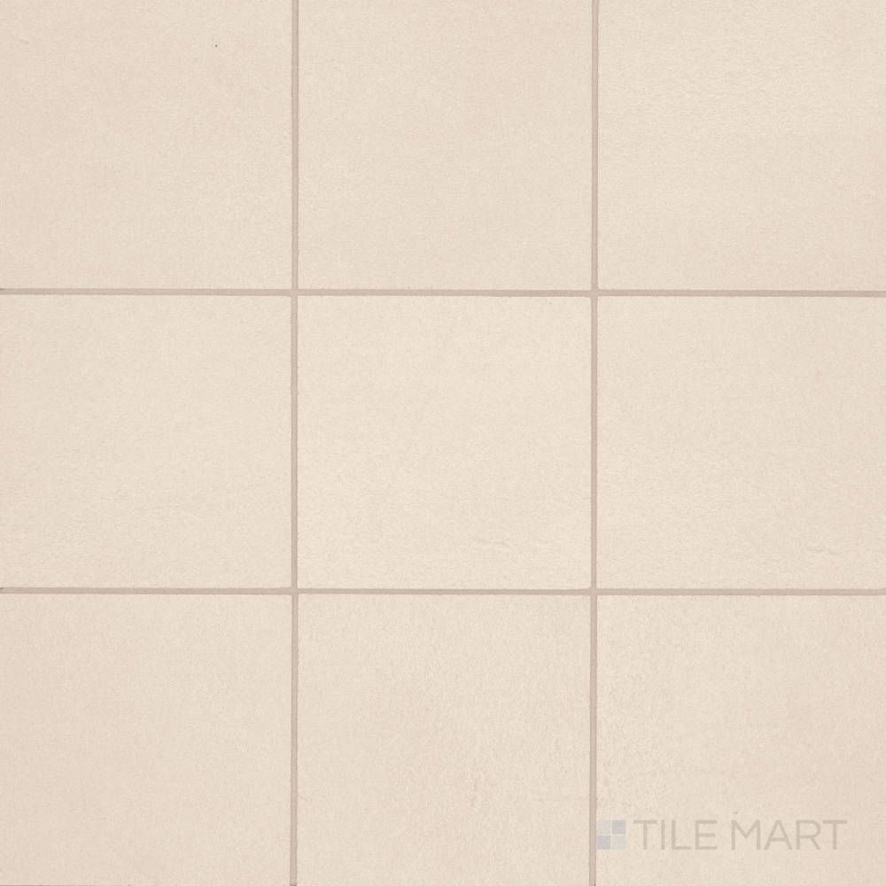 Sahara White 4" square matte porcelain mosaic tile shown in overview, featuring a clean white tone and classic grid layout.