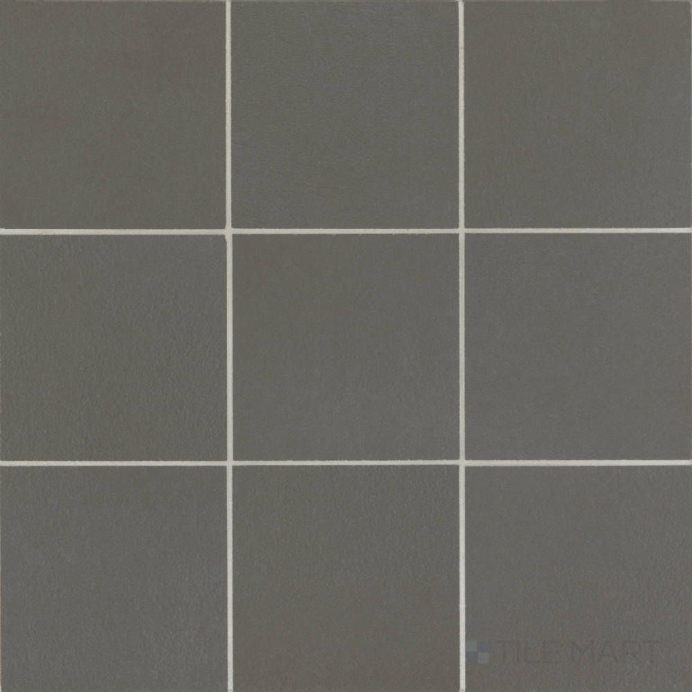 Full view of Sahara Dark 4" square matte porcelain mosaic, showcasing bold charcoal tones in a classic square mosaic format.