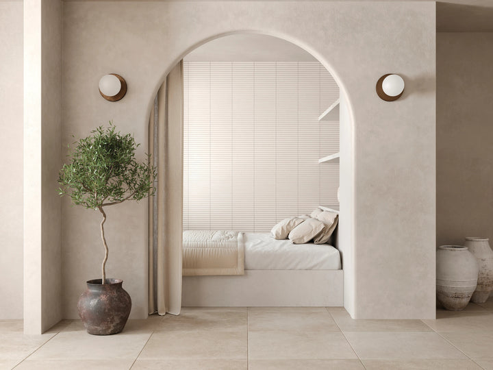 Sahara White Matte Mosaic presented in a refined scene, radiating brightness and contemporary simplicity.