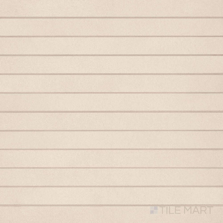 Sahara White 1x12 matte porcelain mosaic tile in overview, presenting a crisp white finish in a modern linear mosaic style.