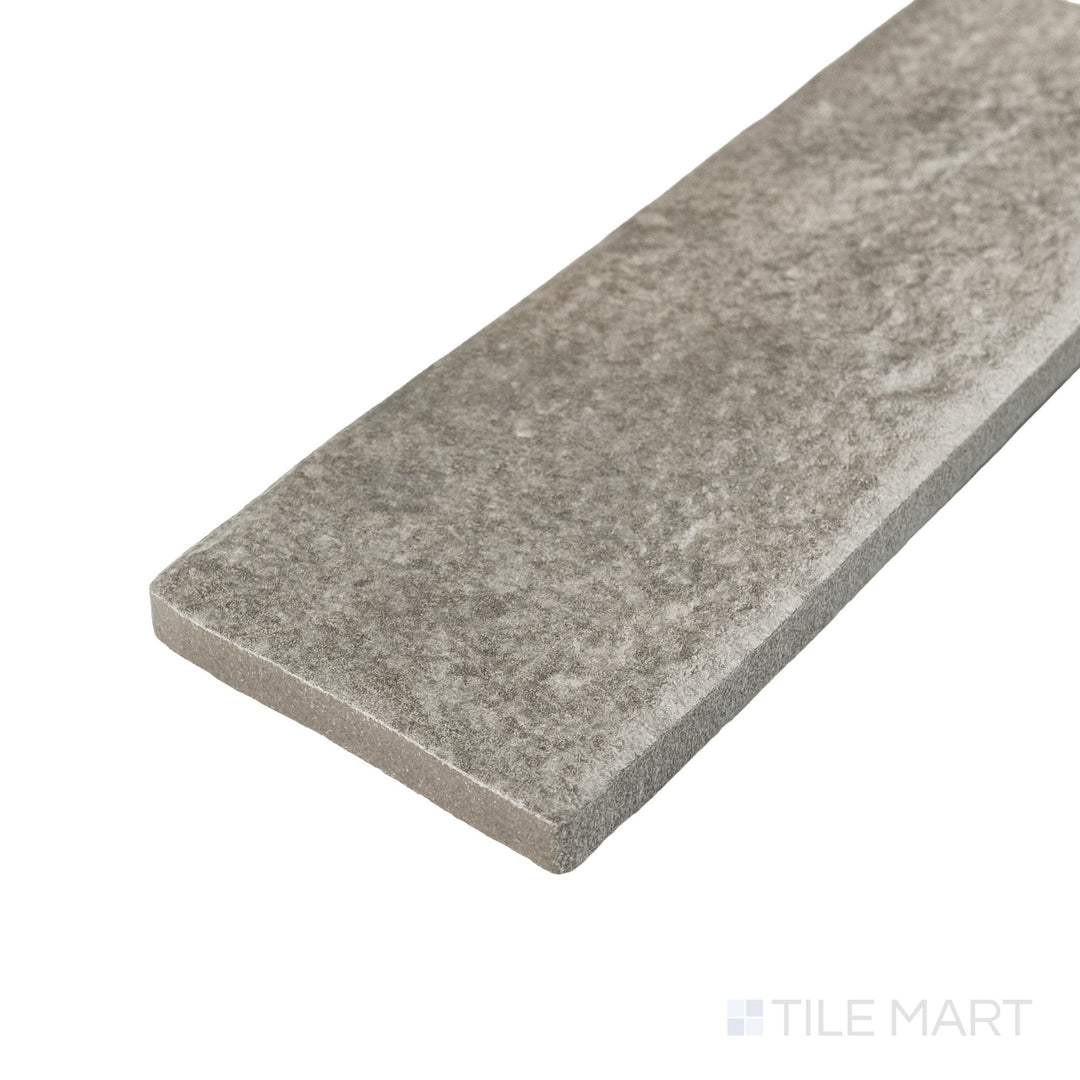 Montana Silverbow 2.5x10 matte porcelain tile shown in corner view highlighting smooth texture and modern contrast