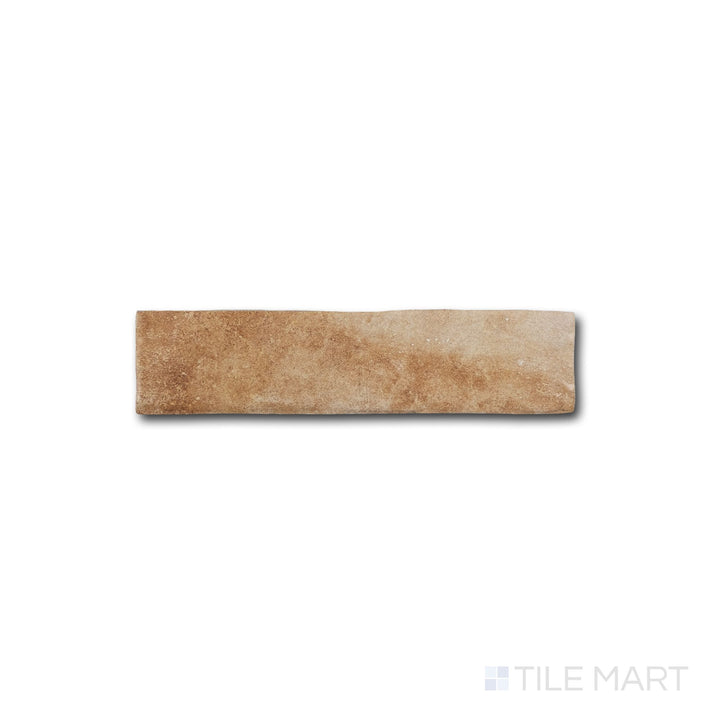 Top-down detail of Montana Yellowstone 2.5x10 matte porcelain tile showcasing warm tones and clean edges