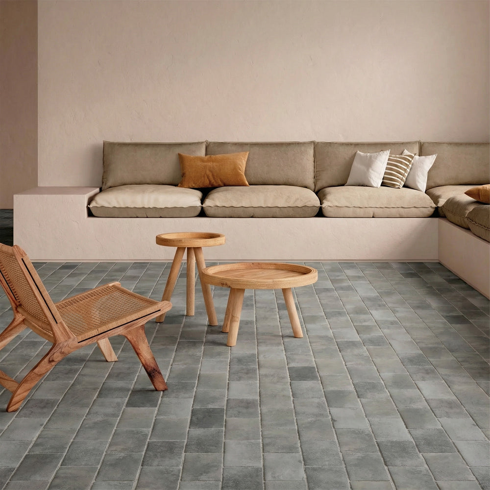 Montana Big Sky 5x10 matte porcelain tile featured in a light, modern interior with soft neutral tones