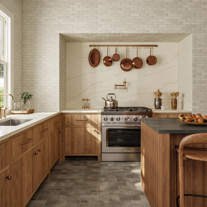 Montana Silverbow 5x10 matte porcelain tile featured in a contemporary interior emphasizing subtle contrast