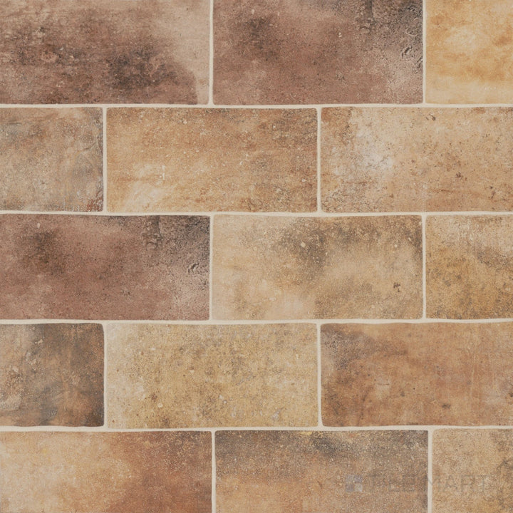 Montana Yellowstone 5x10 matte porcelain tile with warm hues and a clean matte finish