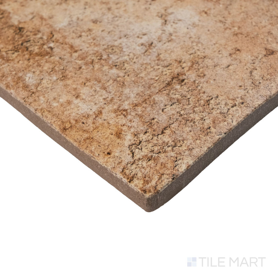 Montana Yellowstone 5x10 matte porcelain tile shown in corner view highlighting warm hues and smooth matte finish