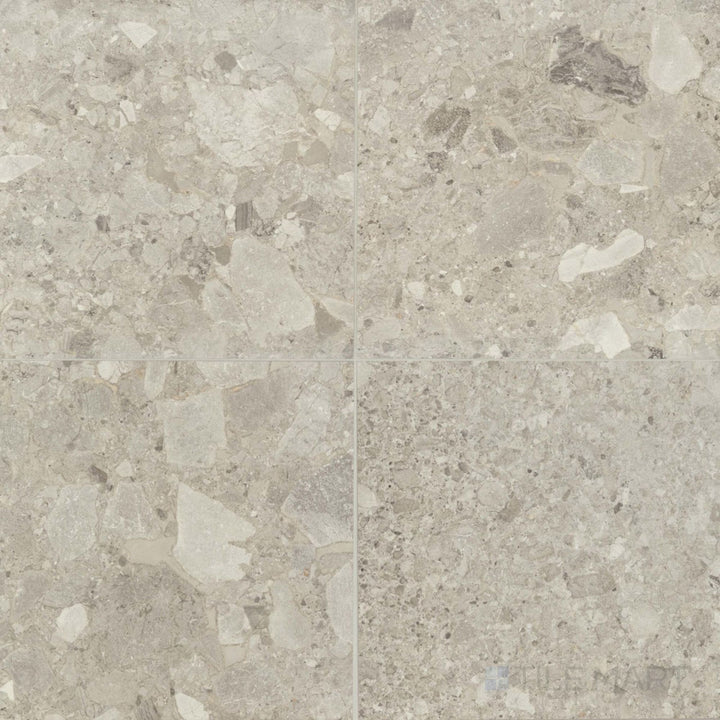 Frammenta Beige 24x24 matte porcelain tile featuring warm undertones and subtle aggregate detail