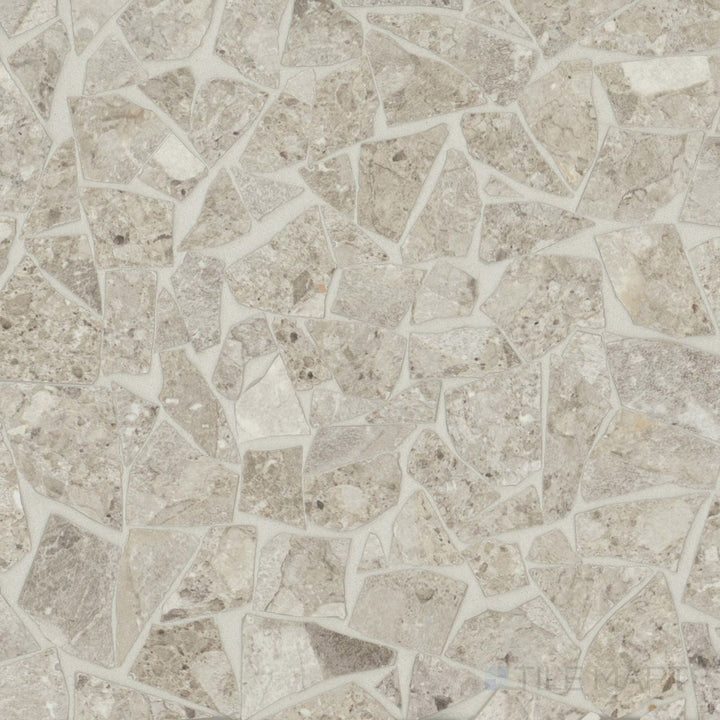 Frammenta Beige Palladiana matte porcelain mosaic highlighting warm tones and irregular geometry