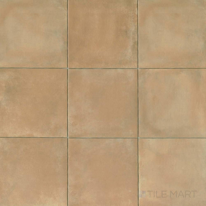 Cotto Nature Cerdena 14x14 matte porcelain tile in overview, featuring a rustic clay look with a soft, textured matte finish.