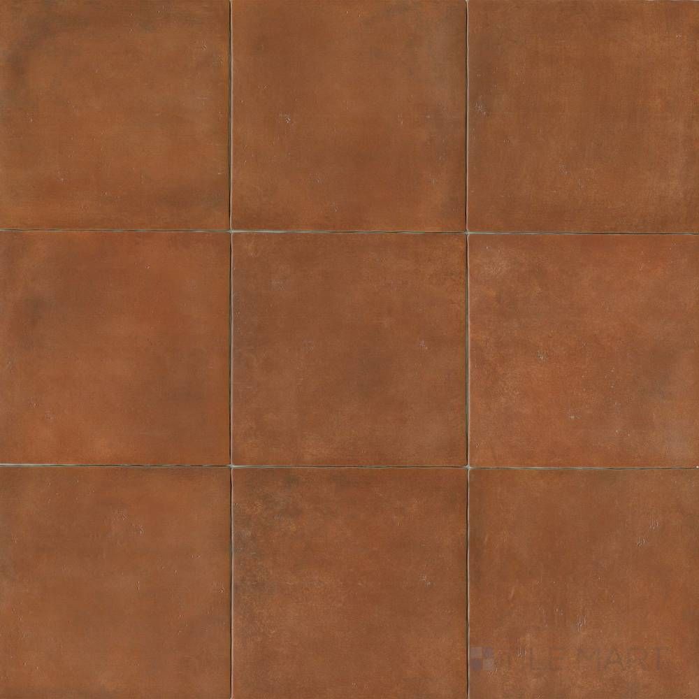 Full view of Cotto Nature Sicilia 14x14 matte porcelain tile, presenting natural earthen tones and a weathered ceramic style.