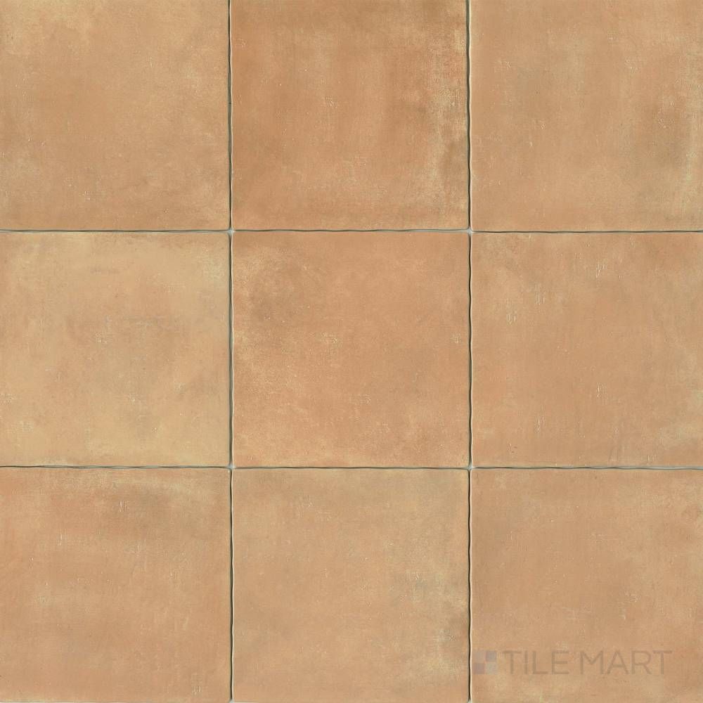 Overview of Cotto Nature Cerdena 14x14 gloss porcelain tile, offering a rich, glossy finish over classic clay tones.