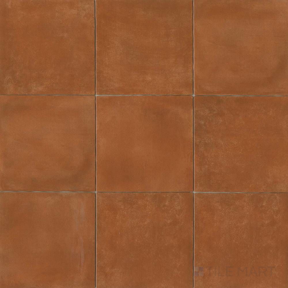 Cotto Nature Sicilia 14x14 gloss porcelain tile displayed in full, blending traditional tile charm with a smooth, polished surface.