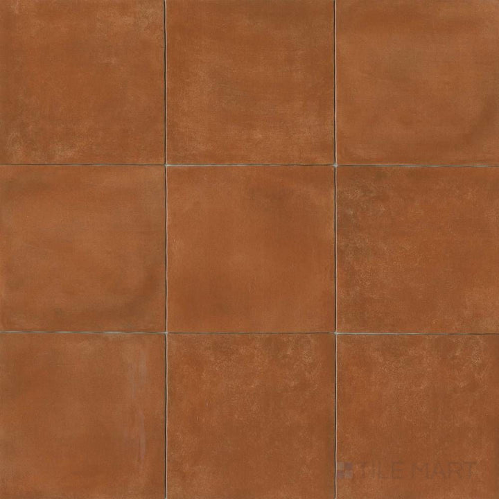 Cotto Nature Sicilia 14x14 gloss porcelain tile displayed in full, blending traditional tile charm with a smooth, polished surface.