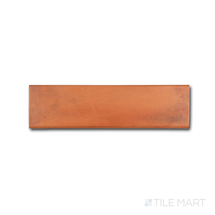 Detail of Cotto Nature Siena 4x14 matte porcelain bullnose revealing clean surface and eased edge