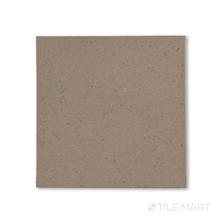 Overhead image of Metropolitan Puritan Gray 6x6 honed quarry tile, showcasing a neutral gray shade with a subtle texture for a utilitarian, slip-resistant look.