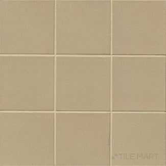 Metropolitan Buckskin 6x6 honed quarry tile in full view, presenting a rich tan tone with a smooth, non-glossy finish.