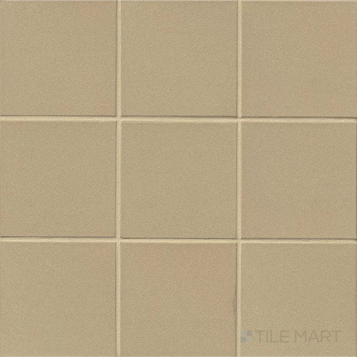 Metropolitan Buckskin 6x6 honed quarry tile in full view, presenting a rich tan tone with a smooth, non-glossy finish.