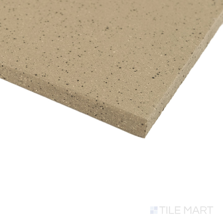 Corner view of Metropolitan Buckskin 6x6 honed quarry tile capturing warm earthy tone and softly honed finish.