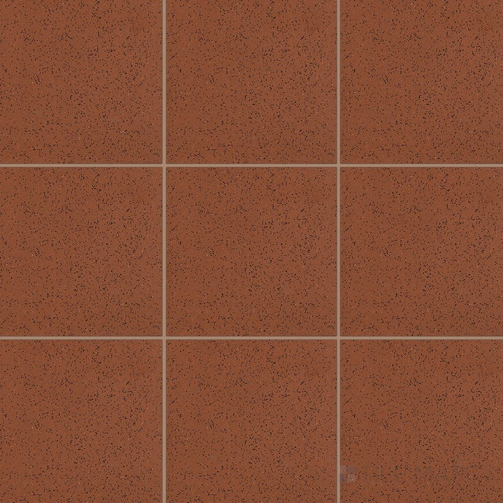 Full layout of Metropolitan Mayflower Red 6x6 XA abrasive honed quarry tile, featuring added grit for slip resistance and safety.