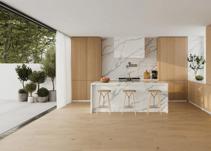 Bordeaux Chambord 7.5x75 engineered hardwood showcases rich woodgrain detail in a timeless plank layout.