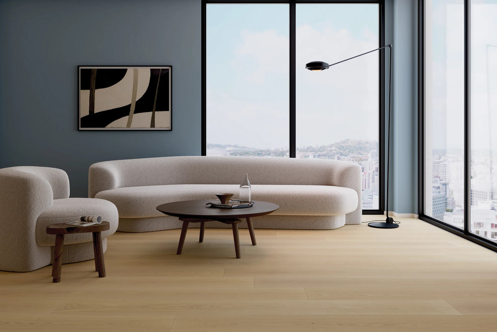 Maison Un Engineered Hardwood featured in a refined space, highlighting natural grain and contemporary warmth.