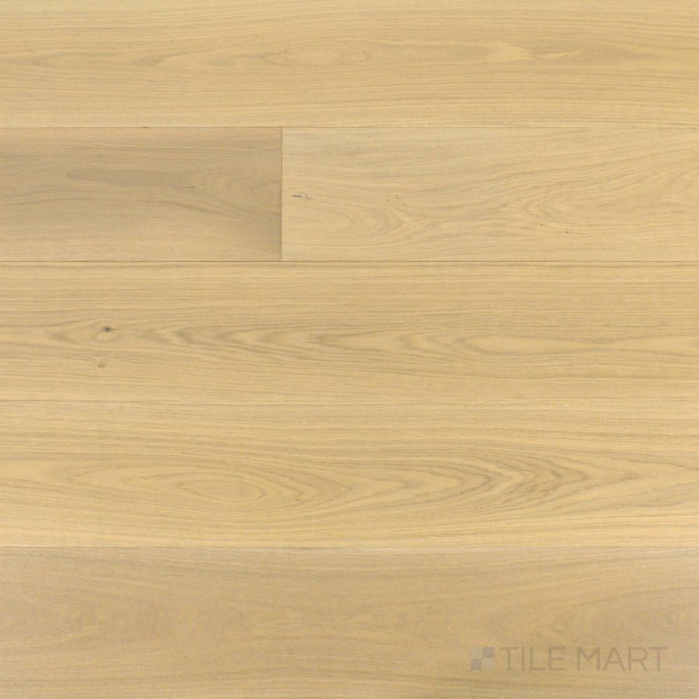 Maison Un 9.5x87 engineered hardwood flooring shown in wide plank format, with a soft, neutral finish ideal for contemporary interiors.