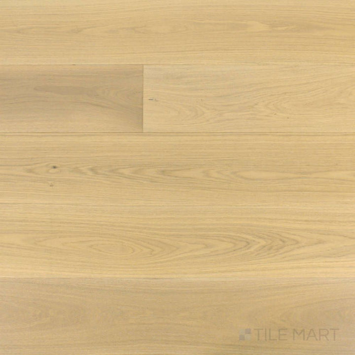 Maison Un 9.5x87 engineered hardwood flooring shown in wide plank format, with a soft, neutral finish ideal for contemporary interiors.