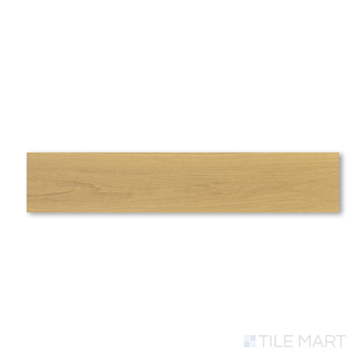 Overhead image of Maison Deux 9.5x87 engineered hardwood plank, offering a balanced mid-tone brown wood finish with realistic graining and a soft matte sheen.