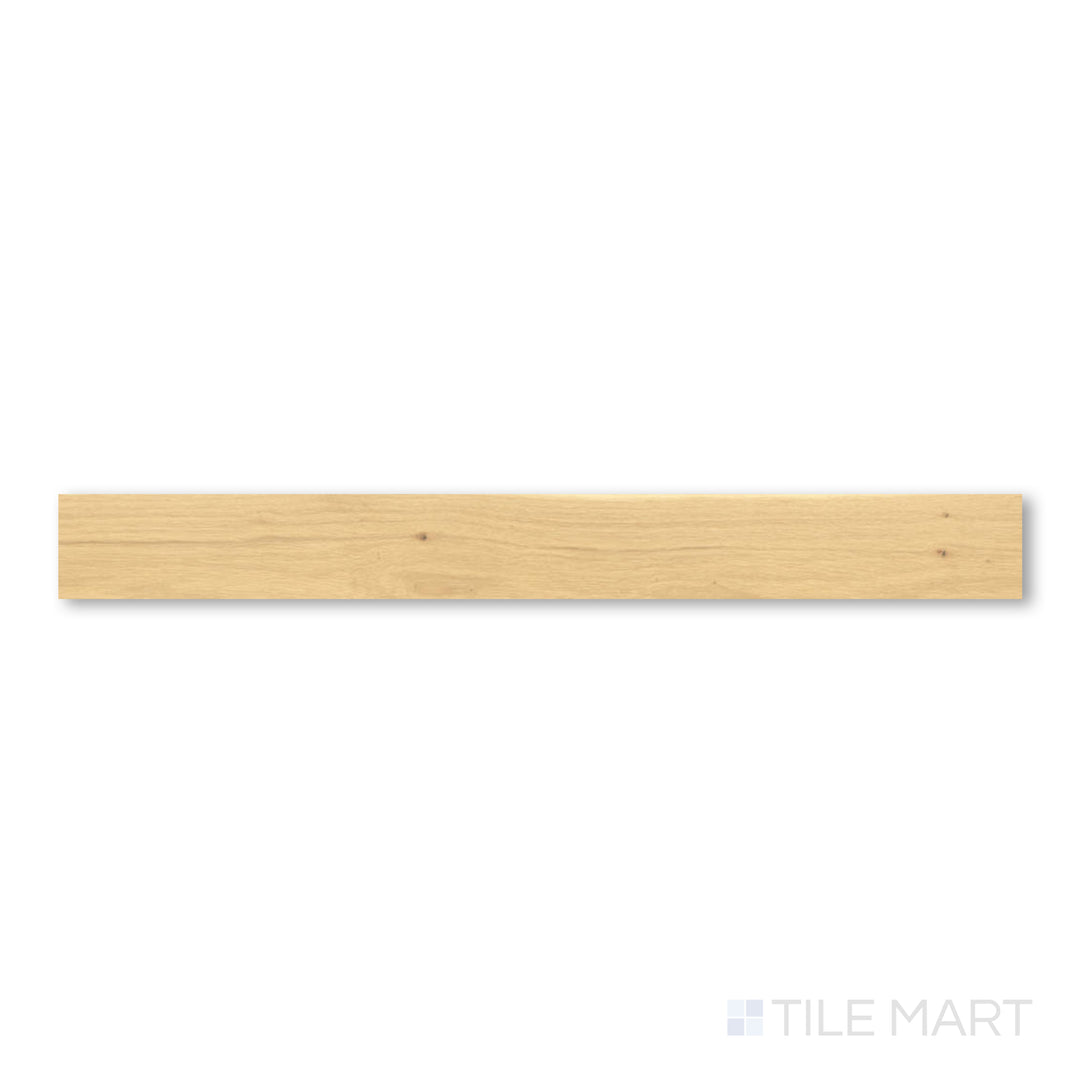 Top-down image of Laguna Naturale 9.5x87 engineered hardwood in a warm, neutral wood shade with light natural variation and minimal knots.