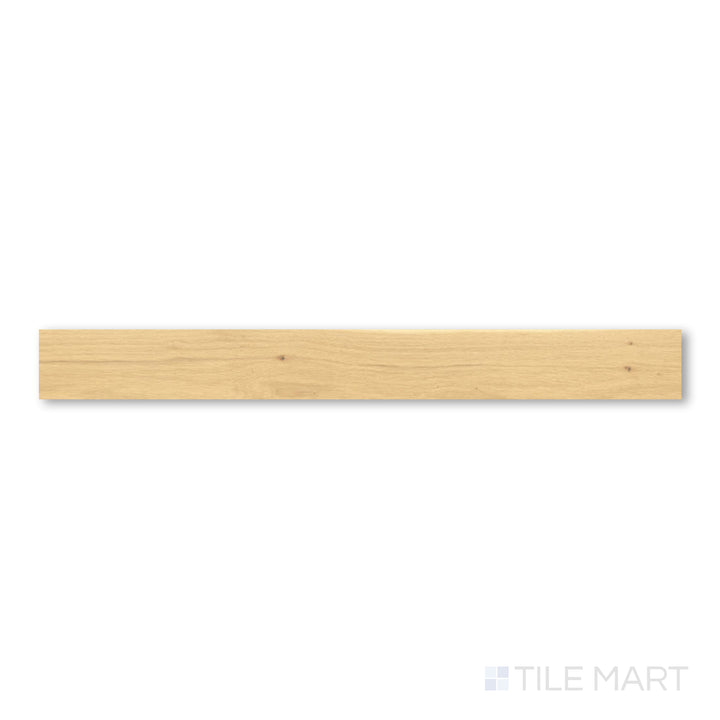 Top-down image of Laguna Naturale 9.5x87 engineered hardwood in a warm, neutral wood shade with light natural variation and minimal knots.