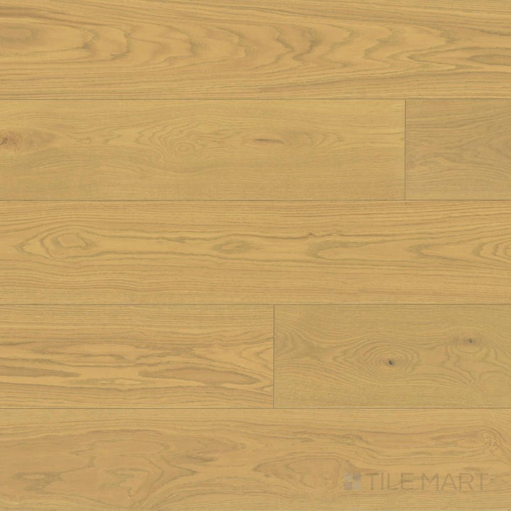 Full layout of Laguna Sand 9.5x87 engineered hardwood, presenting a light, neutral color with a subtle, smooth grain pattern.