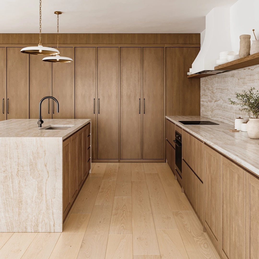 Laguna Shell Engineered Hardwood displayed in a bright space, featuring subtle variation and smooth natural finish.