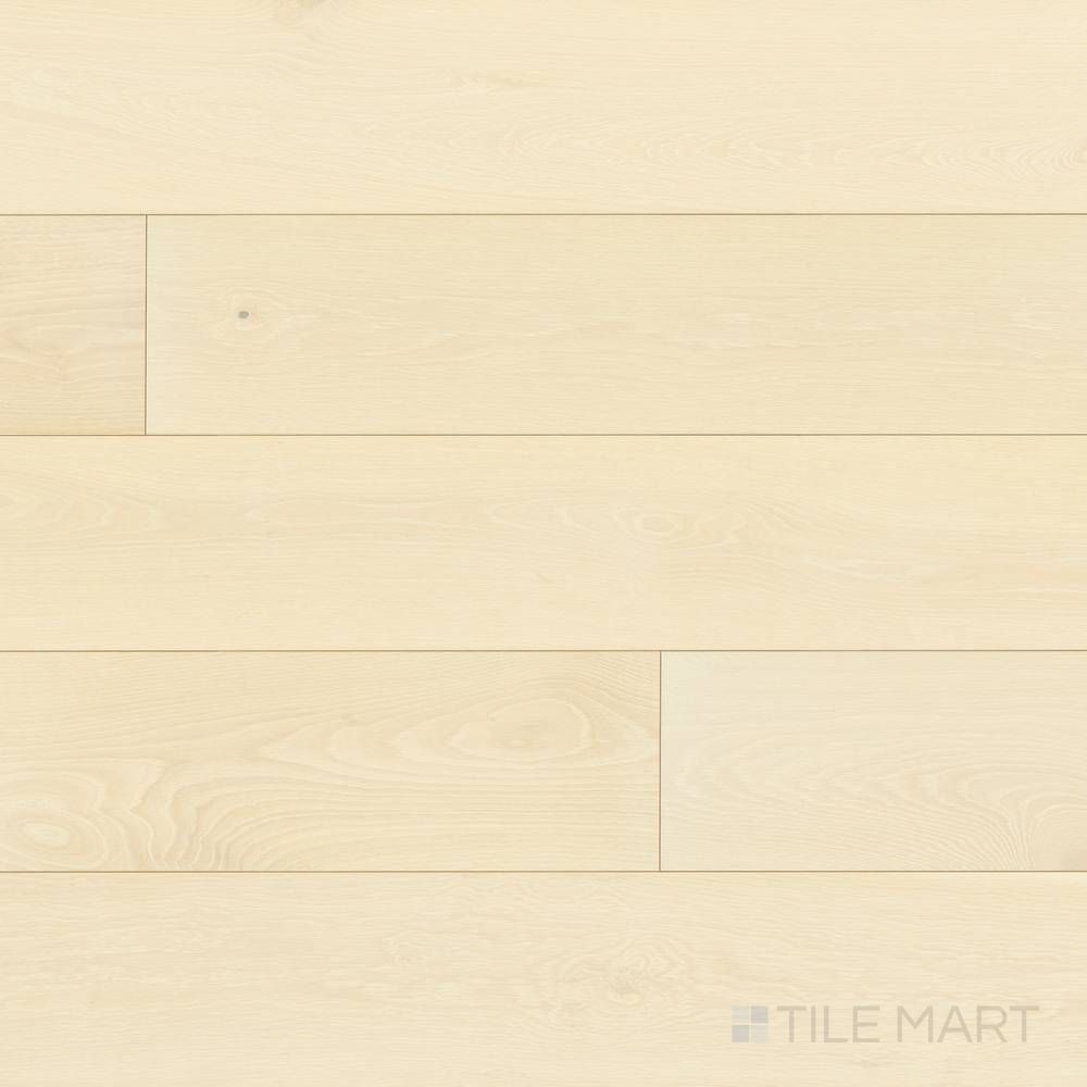 Laguna Shell 9.5x87 engineered hardwood flooring displayed in overview, offering a pale, coastal-inspired tone with refined texture.