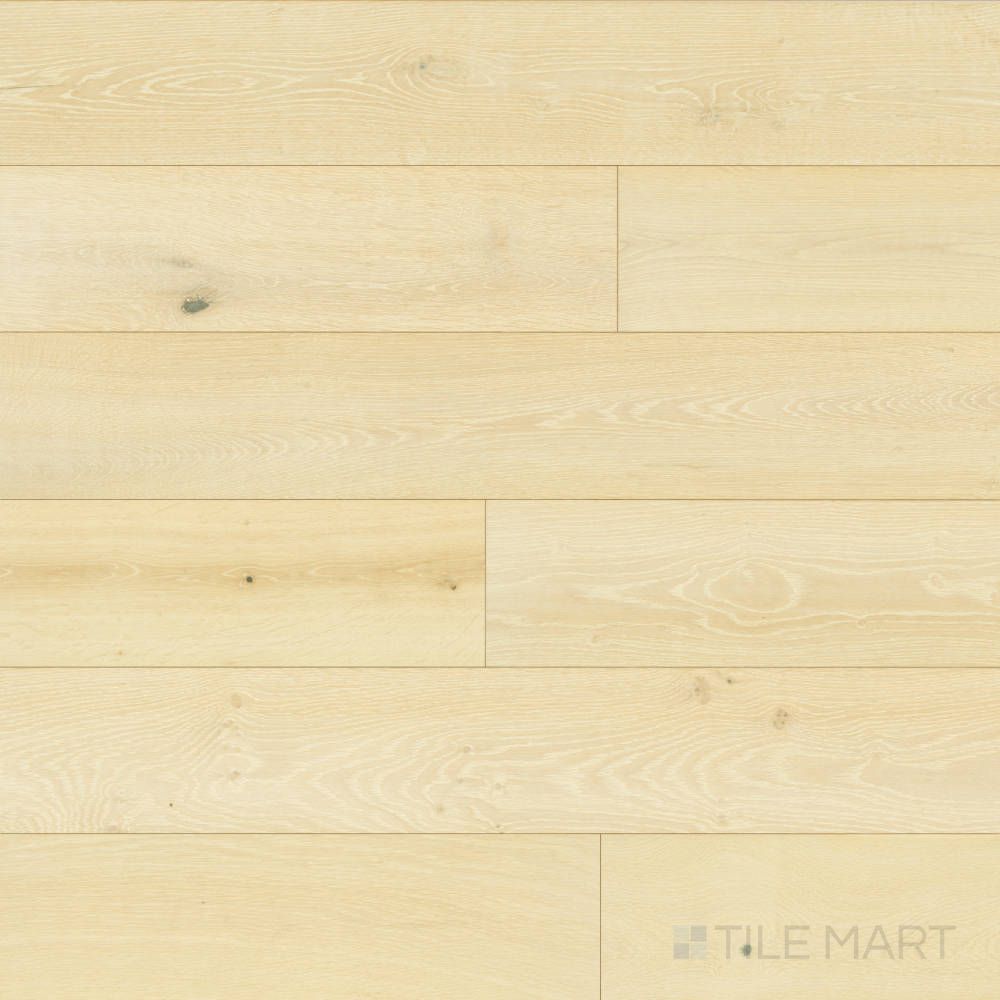 Overview of Newport Shell 7.5x75 engineered hardwood, featuring light, ivory-toned wood planks ideal for bright and airy interiors.