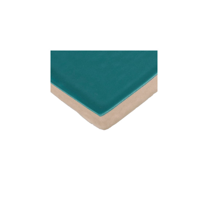 Close-up corner shot of Farrier Blue Roan 2.5X15 Satin Glazed Ceramic Tile, featuring its deep blue-grey hues with a luxurious satin glaze.