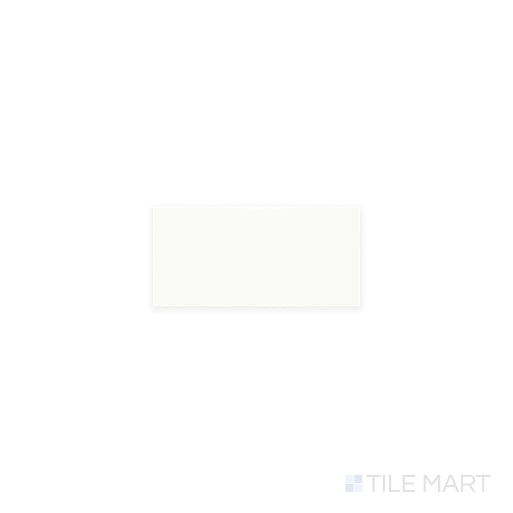 Viewed from the top, the Farrier Cremello 2.5x5 satin glazed ceramic tile displays a soft beige tone with a satin glaze, offering a timeless and neutral backdrop for walls and backsplashes.