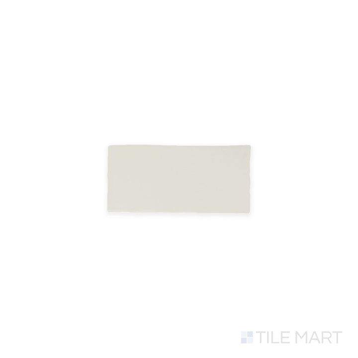 A top-down view of the Farrier Andalusian Grey 2.5x5 satin glazed ceramic tile reveals a refined gray shade with a smooth satin texture, blending seamlessly into contemporary interiors.