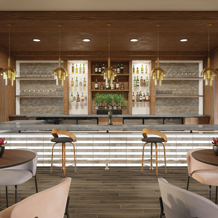 Neutral and versatile, this satin-glazed surface in a soft earthy tone blends effortlessly into any setting.